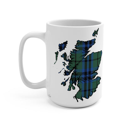 Scotland Map Mug 15oz, Keith Tartan