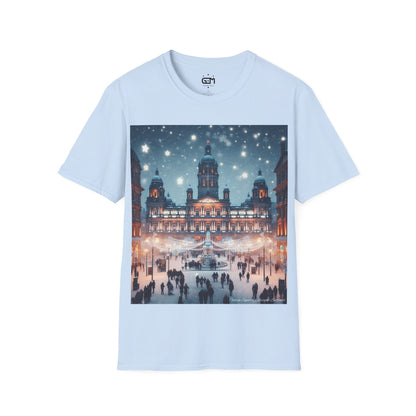 Glasgow George Square Winter Softstyle T-Shirt, Unisex Tee, Scotland Shirt, Scottish Landmark, Nature, Scenery, Various Colours