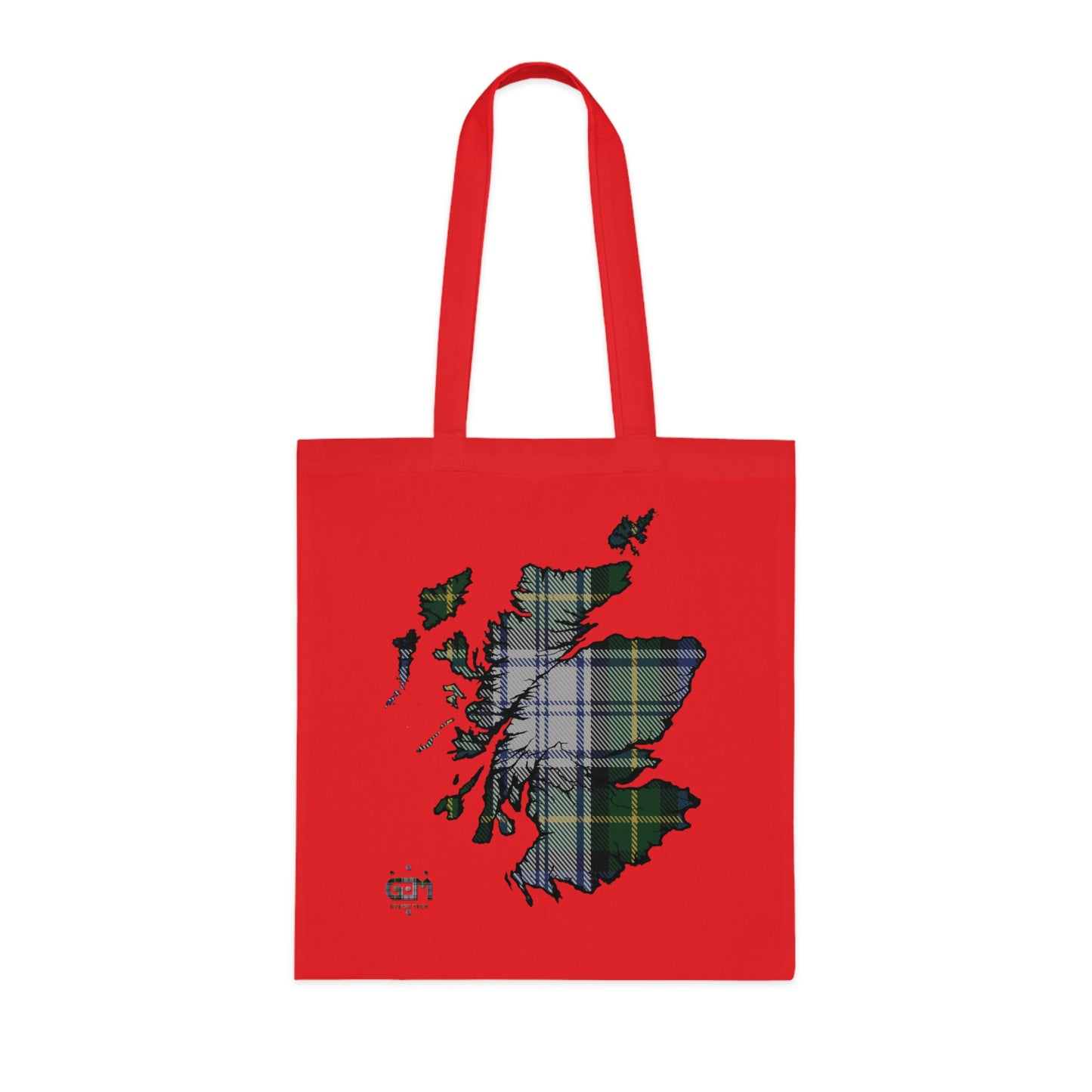 Reversible Scotland Tartan Map Cotton Tote Bag - Gordon Dress Tartan