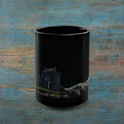 Eileen Donan Castle Photo Mug, Black