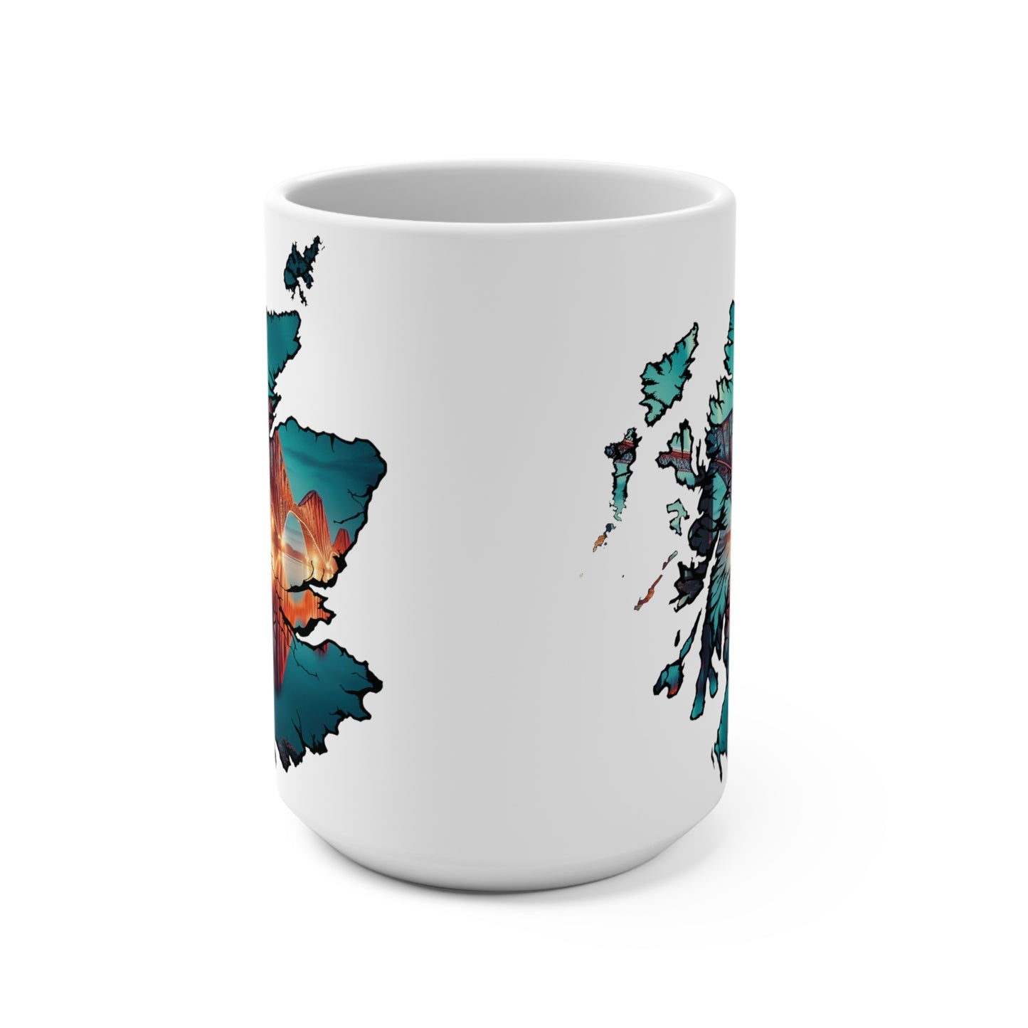 Scotland Map Mug 15oz, Forth Rail Bridge