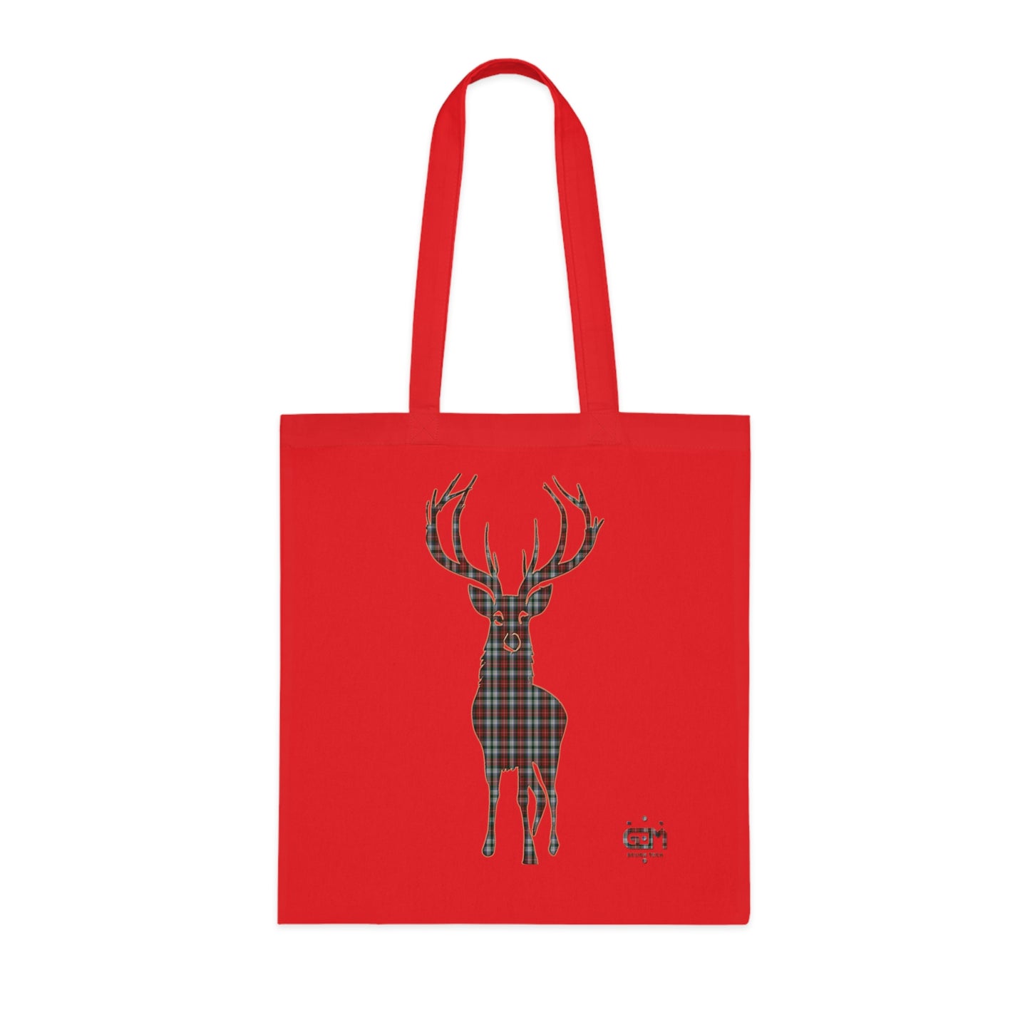 Reversible Scotland Tartan Stag Cotton Tote Bag - Stewart Tartan