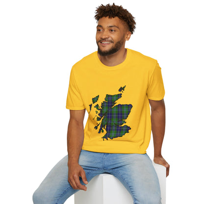 Scotland Tartan Map Softstyle Unisex T-Shirt - Douglas Tartan Tee