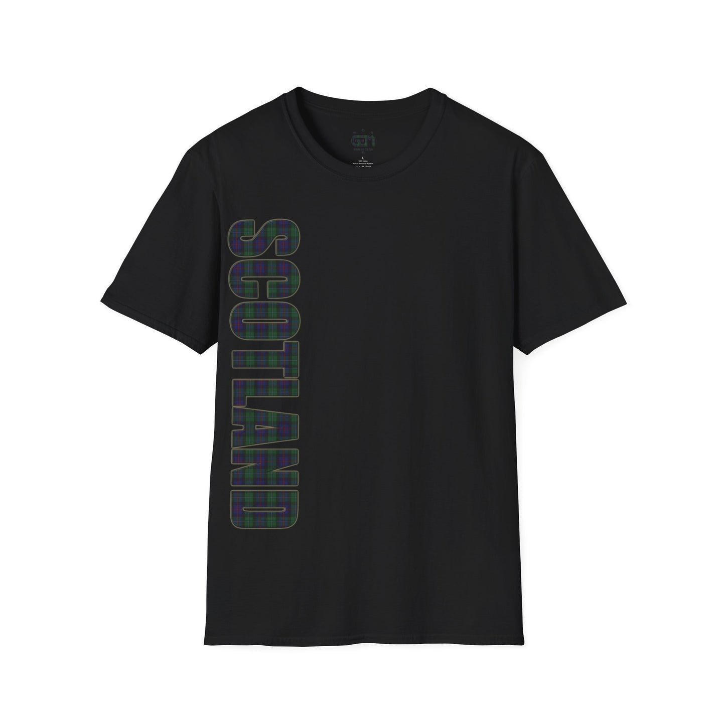 Scotland Lettering Argyle Tartan Softstyle T-Shirt, Unisex Tee, Various Colours