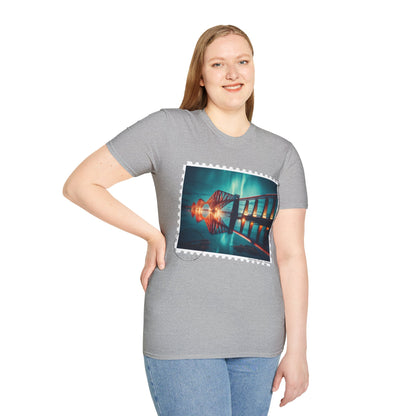 Postcard Forth Rail Bridge Art Softstyle T-Shirt, Unisex Tee, Scotland Shirt, Various Colours