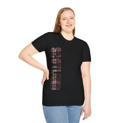 Scotland Lettering MacPherson Tartan Softstyle T-Shirt, Unisex Tee, Various Colours