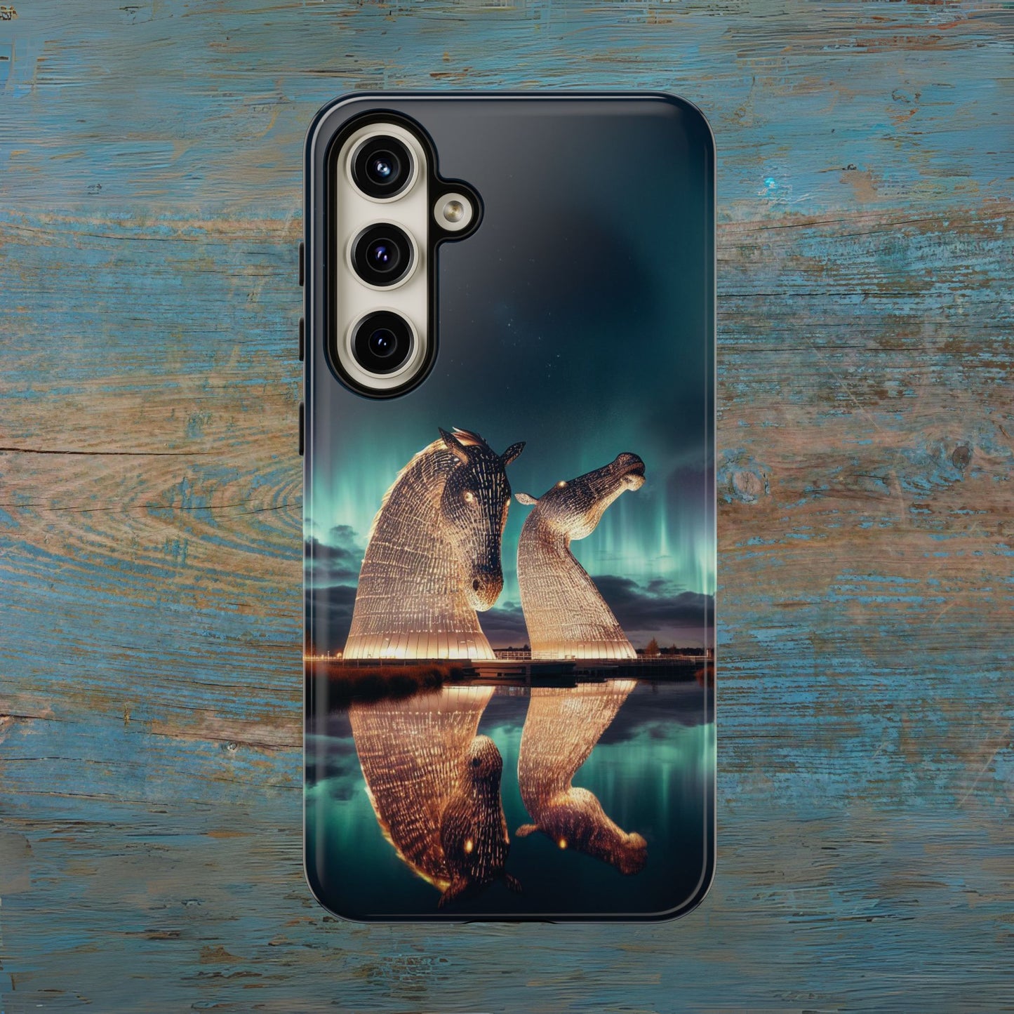 Kelpies Northern Lights Art Variant Phone Case, Scotland, Samsung