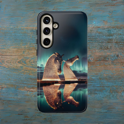 Kelpies Northern Lights Art Variant Phone Case, Scotland, Samsung