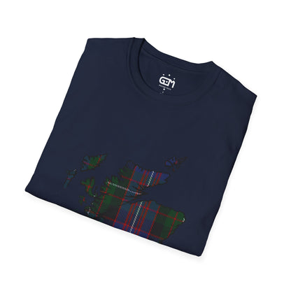 Scotland Tartan Map Softstyle Unisex T-Shirt - Rankin Tartan Tee