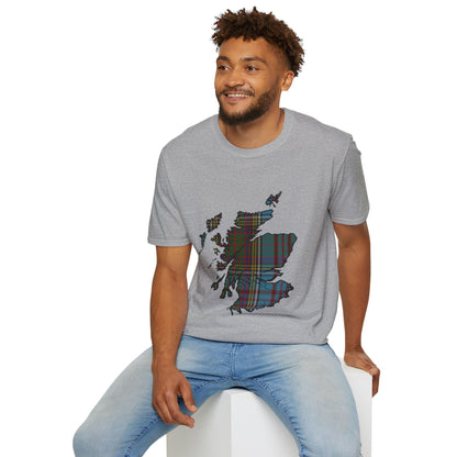 Scotland Tartan Map Softstyle Unisex T-Shirt - Anderson Tartan Tee