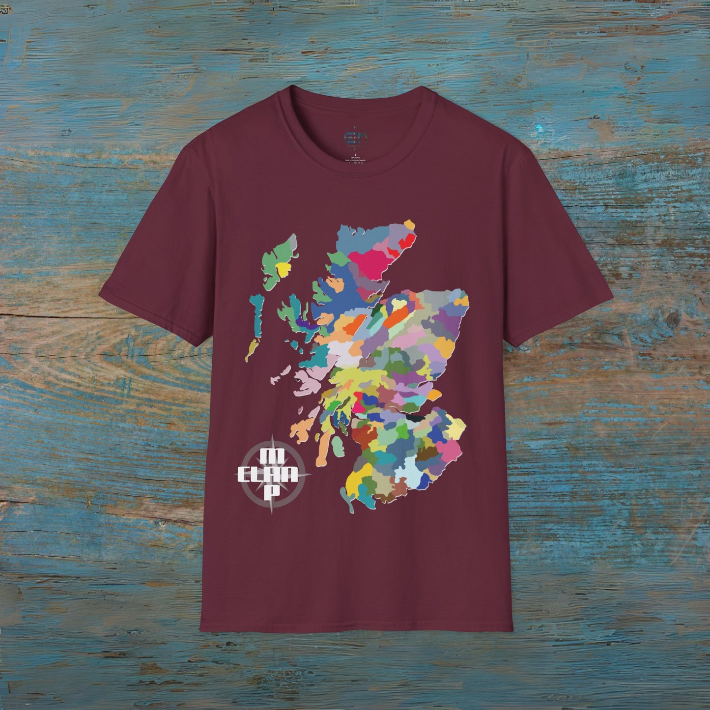 Scotland Clan Map Softstyle T-Shirt, Unisex Tee, Scotland Shirt, Various Colours