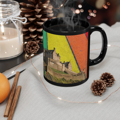 Edinburgh Castle Pride Road Sky Photo Mug, Black