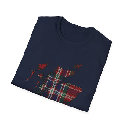 Tartan Scotland Map Softstyle Unisex T-Shirt - MacFarlane Tartan Tee