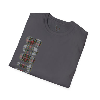 Scotland Lettering Tartan Softstyle Unisex T-Shirt, Stewart Dress Tartan Tee