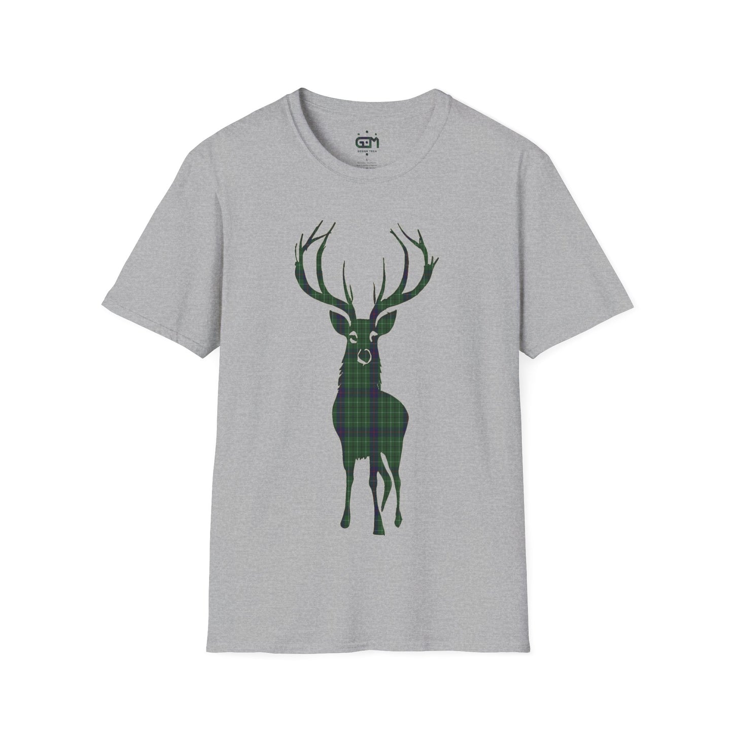 Tartan Stag Softstyle T-Shirt - Duncan Tartan, Unisex Tee, Scottish Scenery, Various Colours