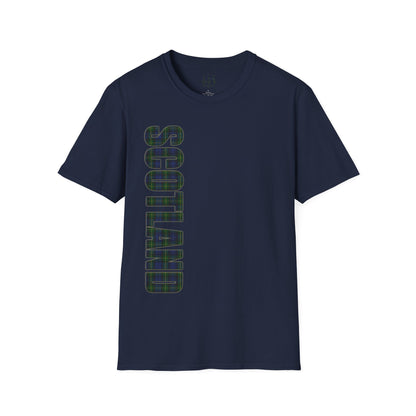 Scotland Lettering Tartan Softstyle Unisex T-Shirt, Gordon Tartan Tee