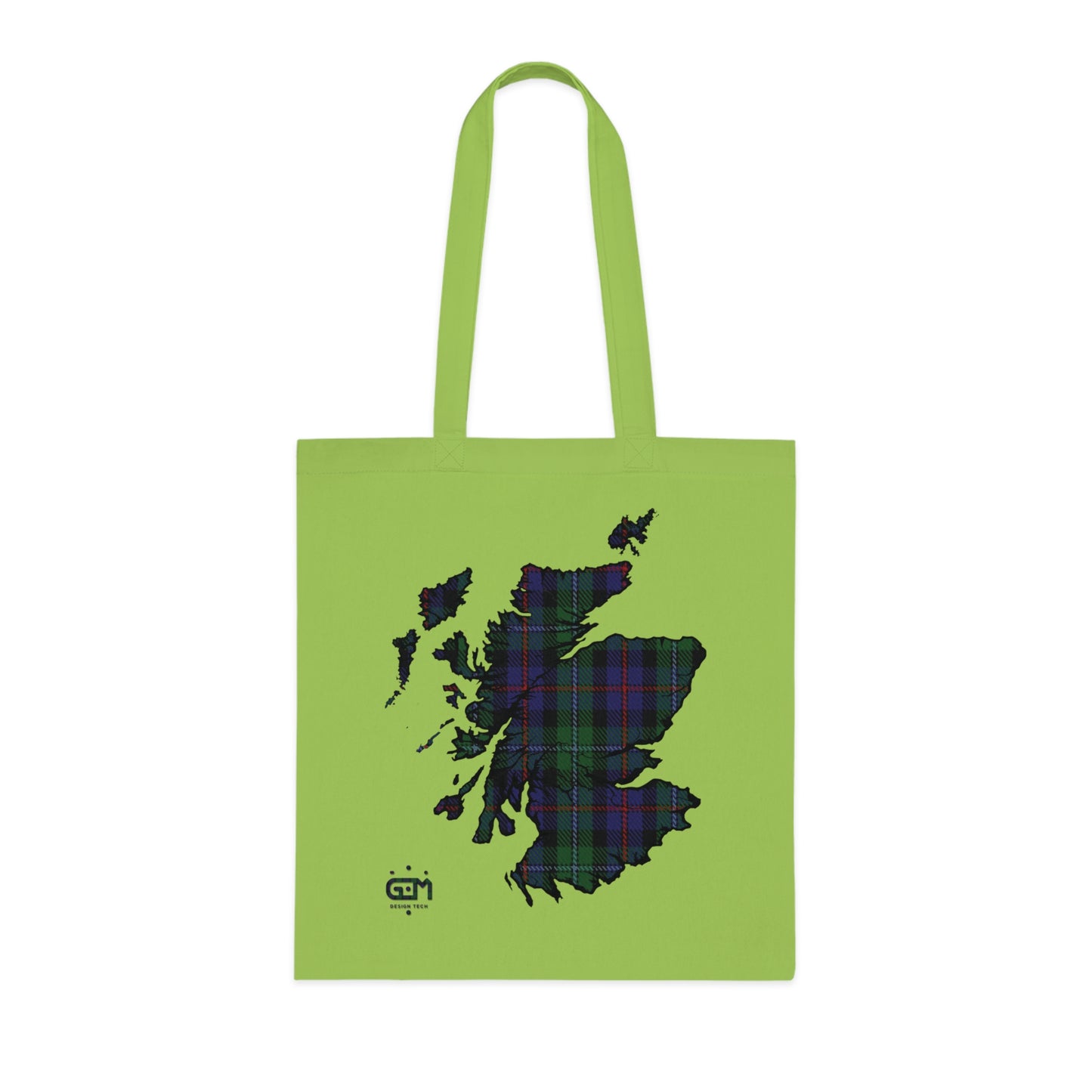 Reversible Scotland Tartan Map Cotton Tote Bag - Argyle Tartan