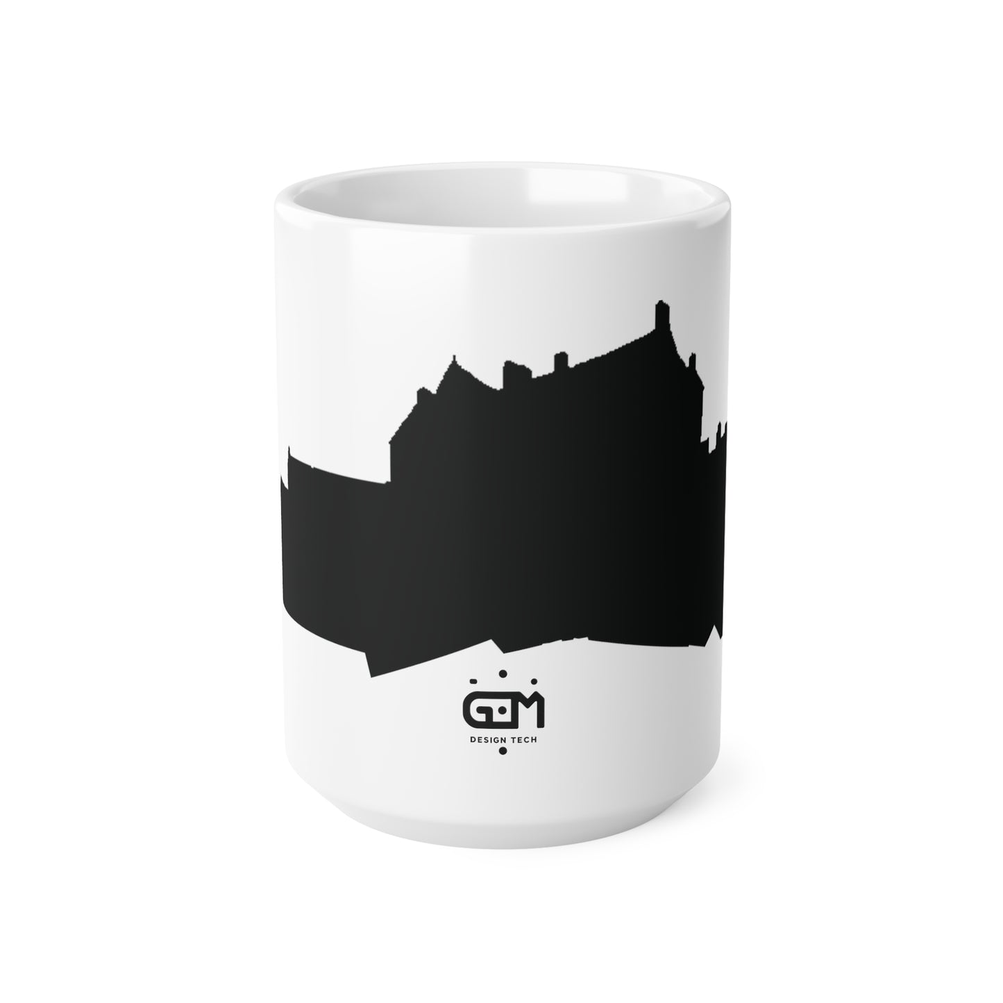 Edinburgh Castle Silhouette Art Mug, White