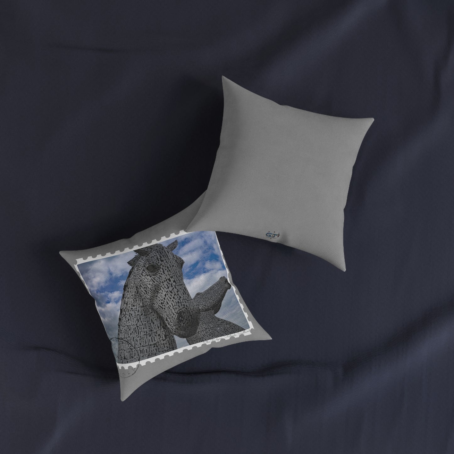 The Kelpies Photo Stamp Square Cushion, Various Sizes