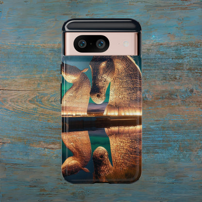 Kelpies Northern Lights Art Phone Case, Scotland, Various