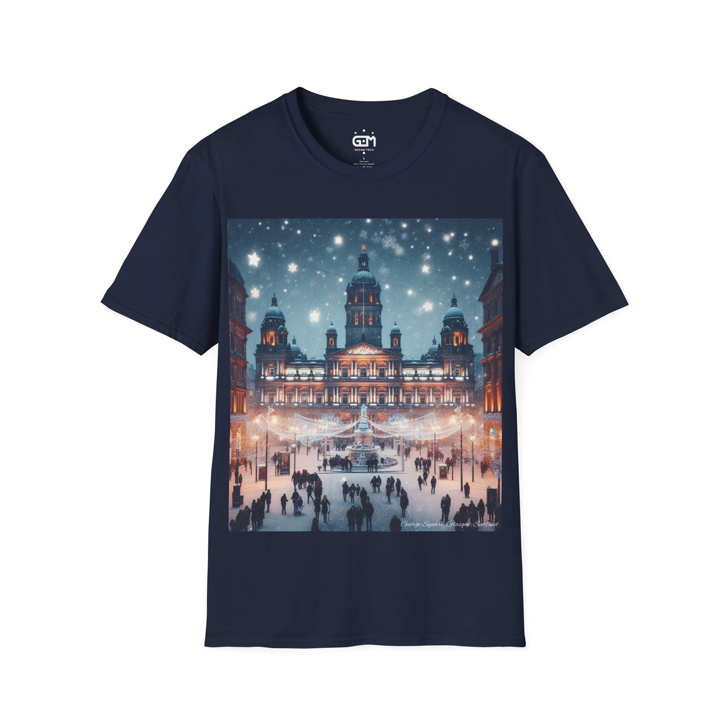 Glasgow George Square Winter Softstyle T-Shirt, Unisex Tee, Scotland Shirt, Scottish Landmark, Nature, Scenery, Various Colours