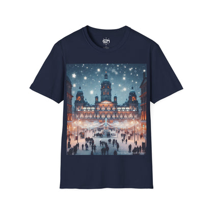 Glasgow George Square Winter Softstyle T-Shirt, Unisex Tee, Scotland Shirt, Scottish Landmark, Nature, Scenery, Various Colours