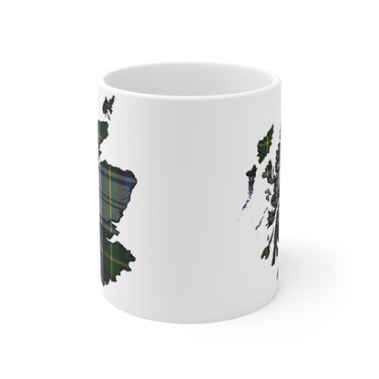 Scotland Map Mug 11oz, Gordon Dress Tartan