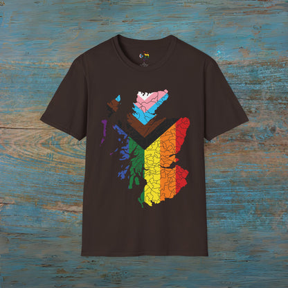 Pride Progress Clan Regions Scotland Map Unisex T-Shirt, Various Colours