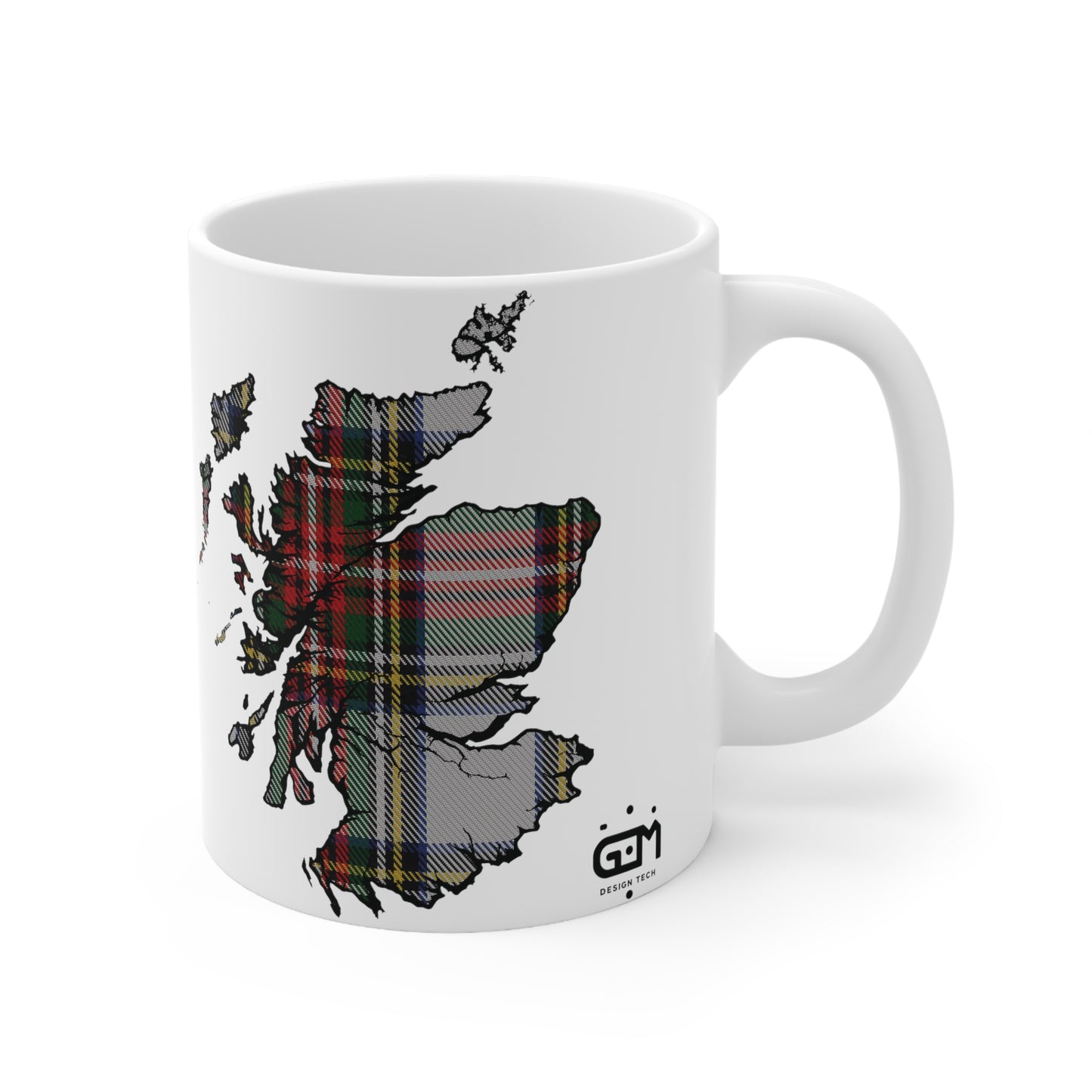 Stewart Dress Tartan Scotland Map Mug, Coffee Cup, Tea Cup, Scotland, White