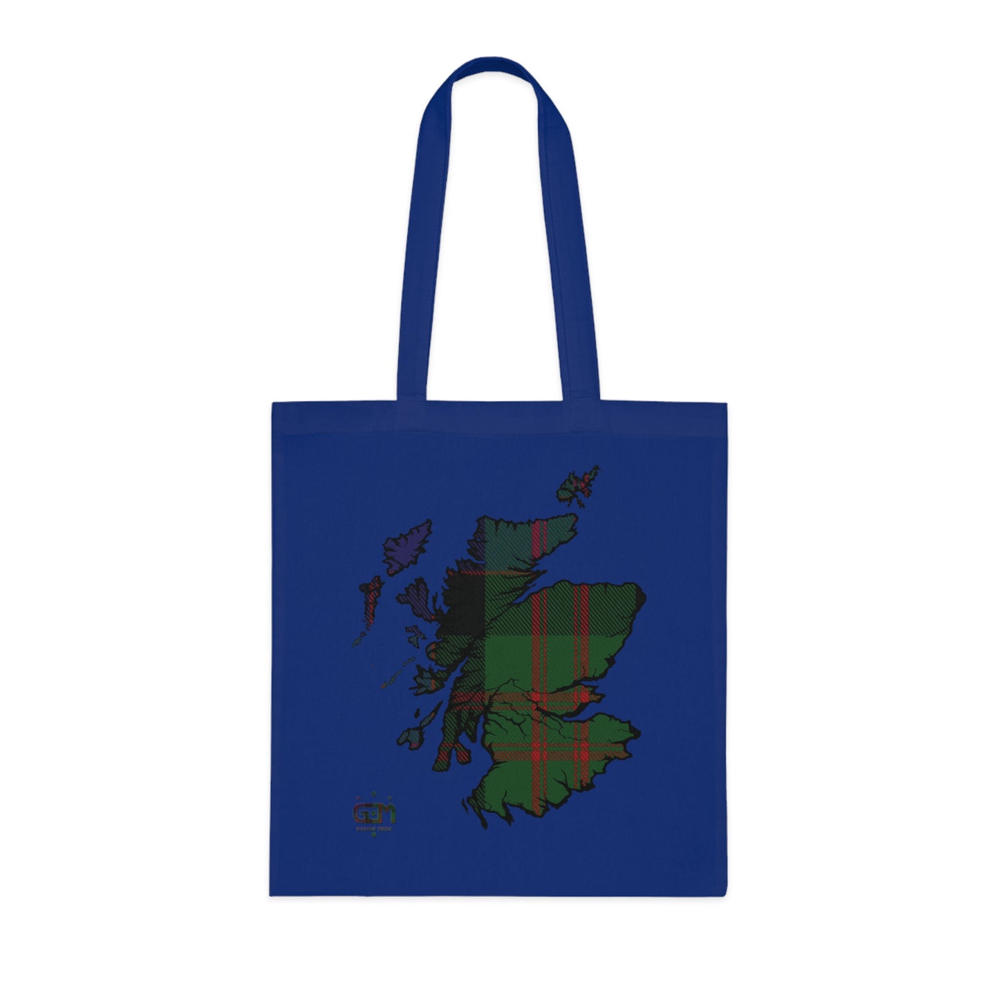 Reversible Scotland Tartan Map Cotton Tote Bag - MacDonald Tartan