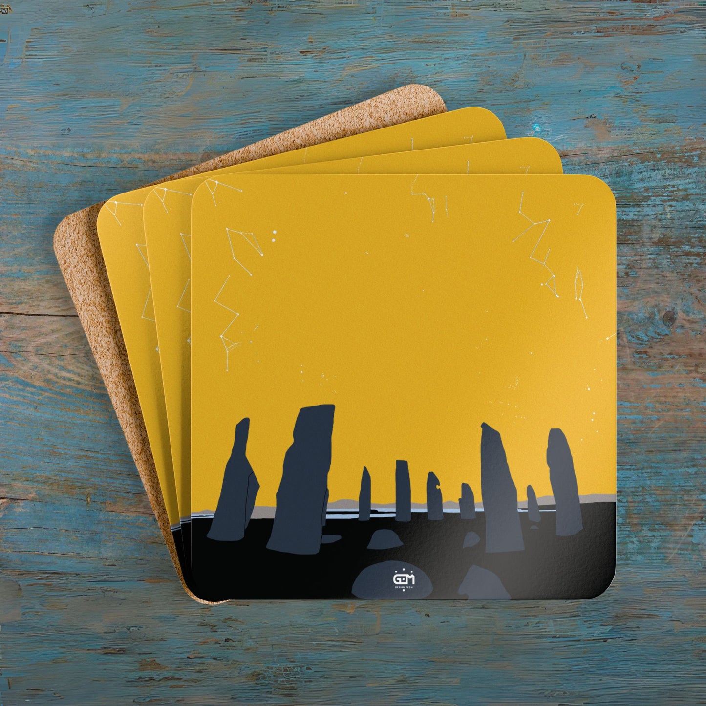 Scotland Art Cork Coaster Set - Silhouettes