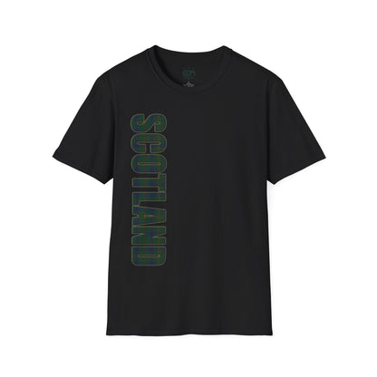 Scotland Lettering Tartan Softstyle Unisex T-Shirt, Kennedy Tartan Tee