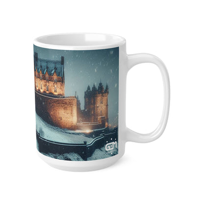 Edinburgh Castle in Winter Mug, Coffee Cup, Tea Cup, Scottish Art, Scottish Landmarks, Scottish Nature, White