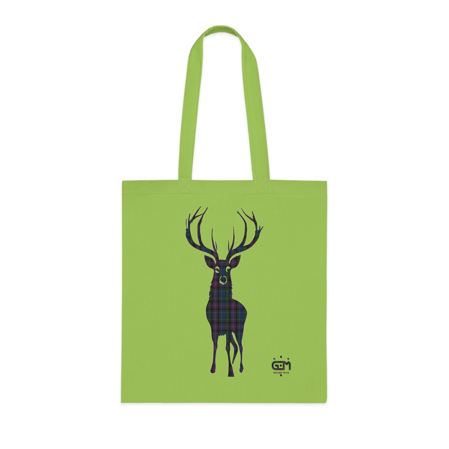 Reversible Scotland Tartan Stag Cotton Tote Bag - Rankin Tartan