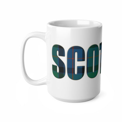 Scotland Tartan Mug - Flower of Scotland, Coffee Cup, Tea Cup, Scotland, White