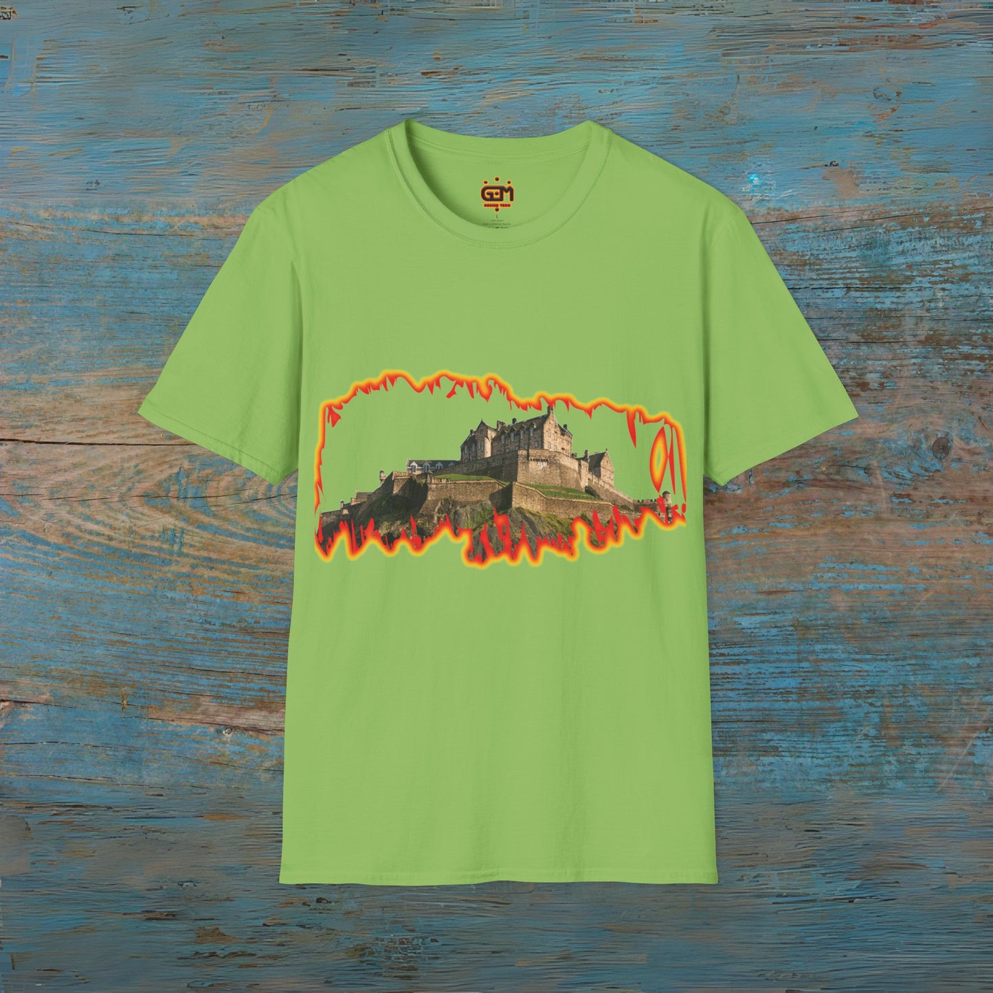 Edinburgh Castle Photo Fire Effect Unisex T-Shirt