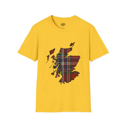 Scotland Tartan Map Softstyle Unisex T-Shirt - MacFarlane Tartan Tee