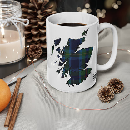 Miller Tartan Scotland Map Mug, Coffee Cup, Tea Cup, Scotland, White