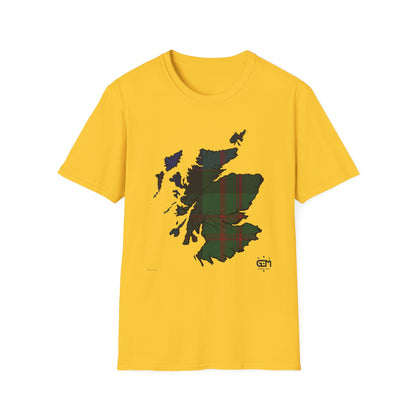 Tartan Scotland Map Softstyle Unisex T-Shirt - MacDonald Tartan Tee