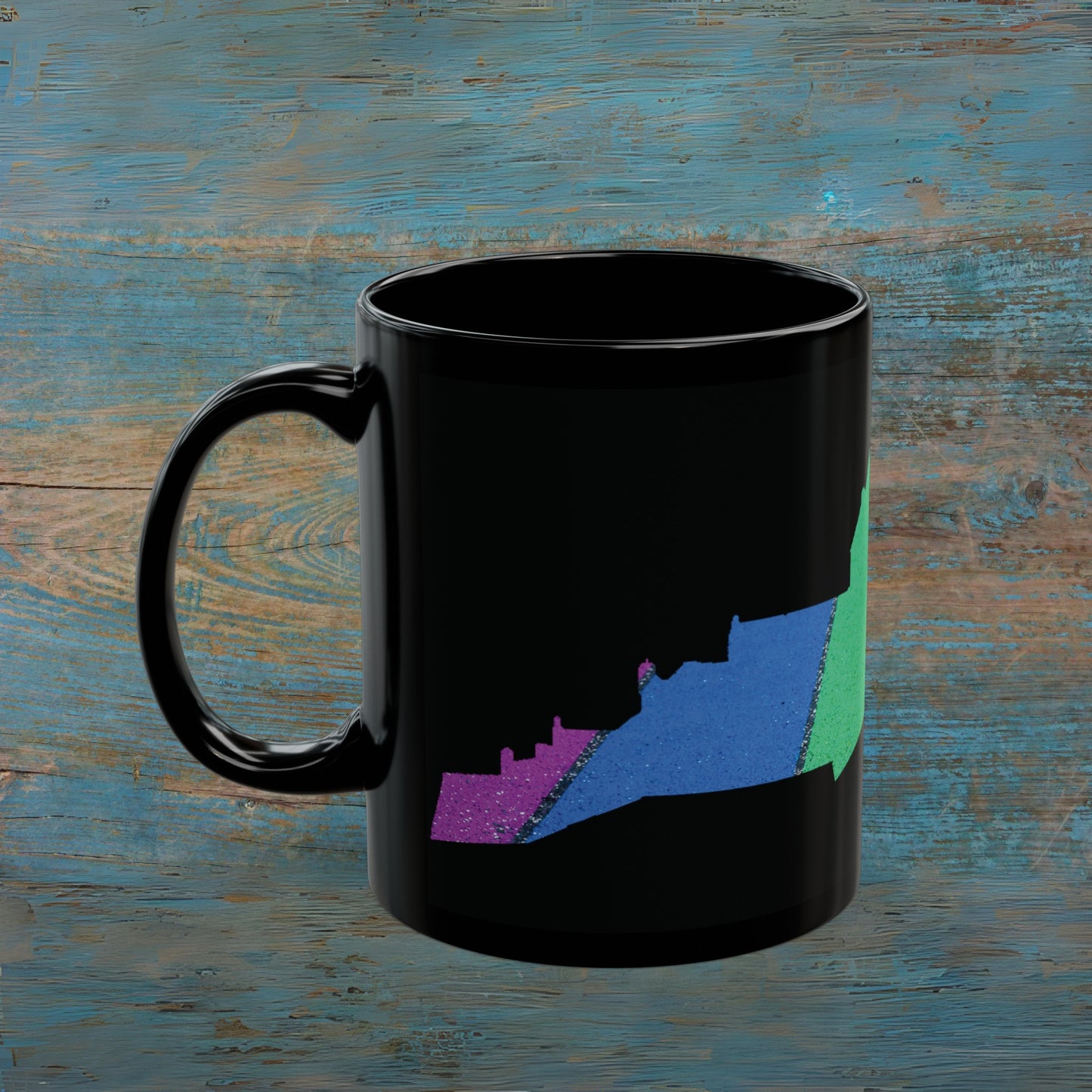 Edinburgh Castle Pride Road Art Mug, Black