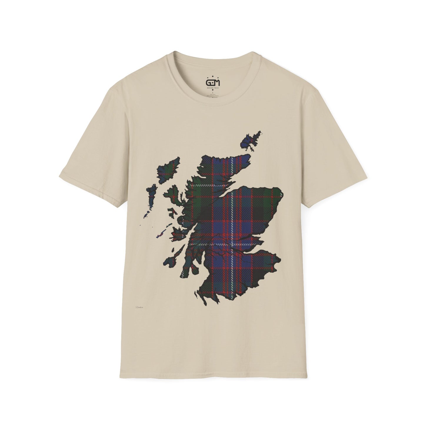 Scotland Tartan Map Softstyle Unisex T-Shirt, Rankin Tartan, Various Colours