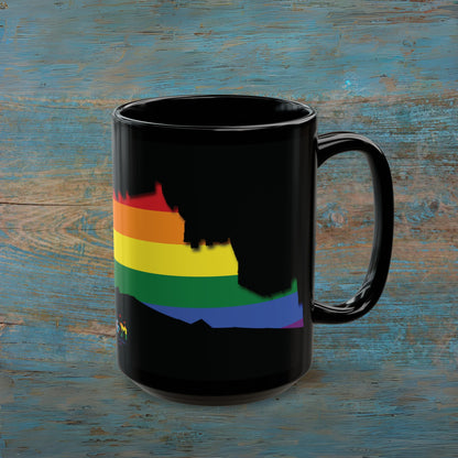 Edinburgh Castle Pride Progress Art Mug, Black