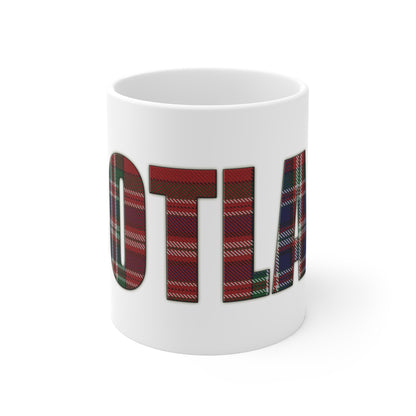 Scotland Lettering Tartan Mug 11oz, MacFarlane Tartan