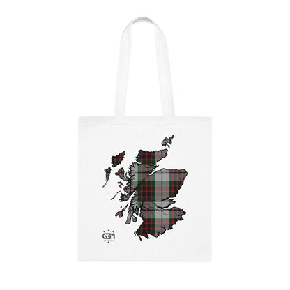 Reversible Scotland Tartan Map Cotton Tote Bag - Fraser Tartan