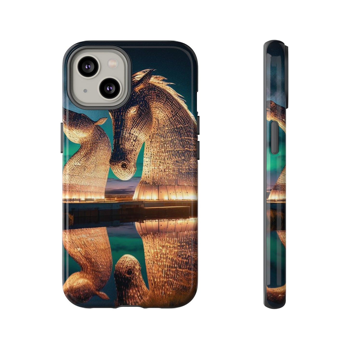 Kelpies Northern Lights Art Phone Case, Scotland, Various