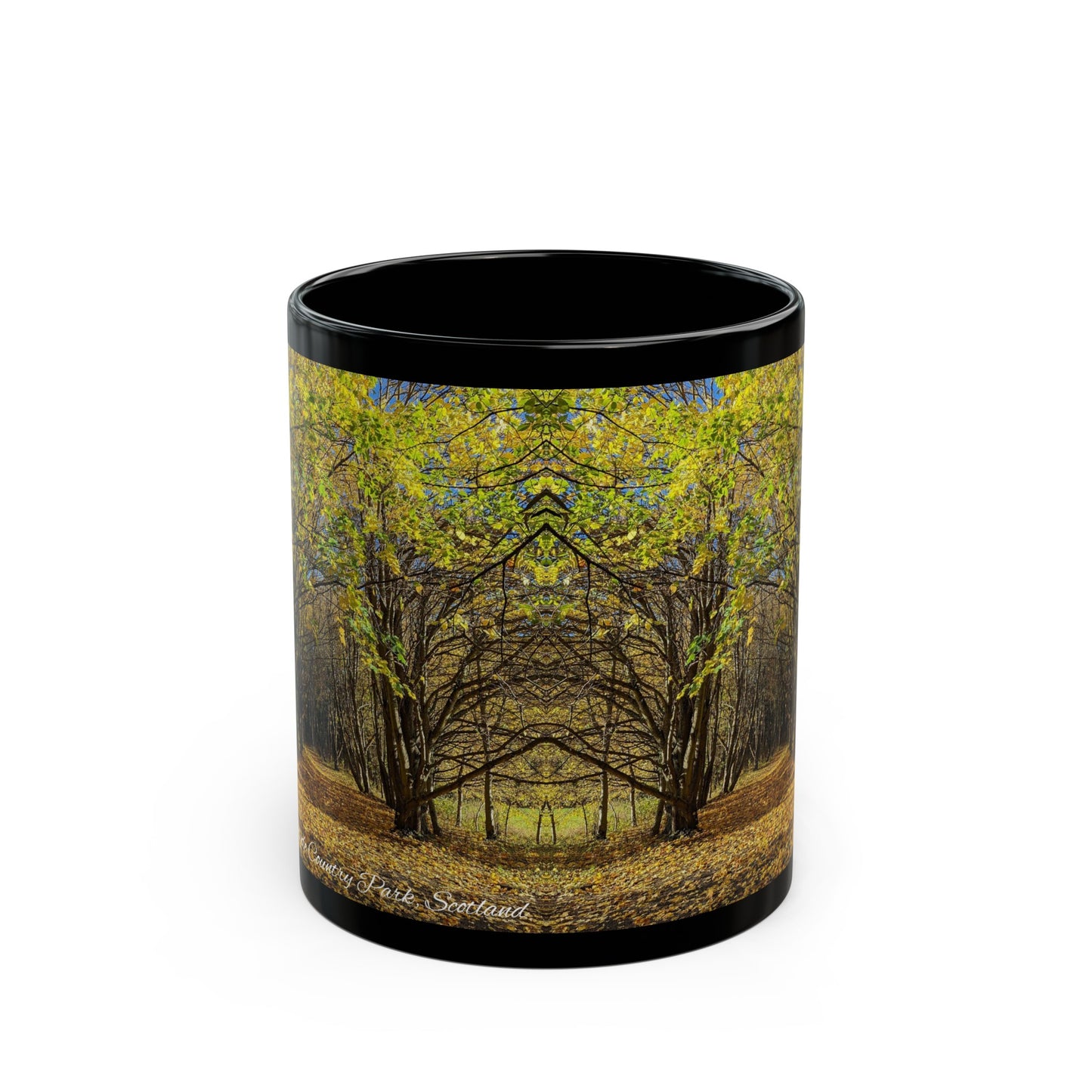 Autumn in Scotland Photo Mug, Coffee Cup, Tea Cup, Scottish Art, Scottish Parks, Scottish Nature, Strathclyde Country Park, Black