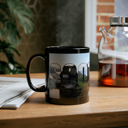 Eilean Donan Castle Scotland Mug, Coffee Cup, Tea Cup, Scottish Art, Scottish Landmarks, Scottish Nature, Black