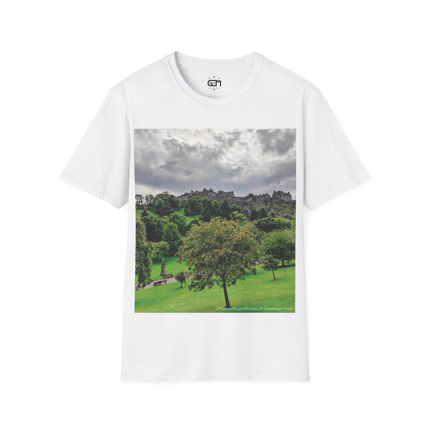 Princes Street Gardens & Edinburgh Castle Photo Softstyle T-Shirt, Unisex Tee, Various Colours