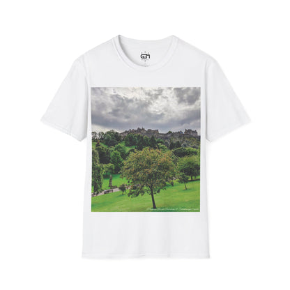 Princes Street Gardens & Edinburgh Castle Photo Softstyle T-Shirt, Unisex Tee, Various Colours