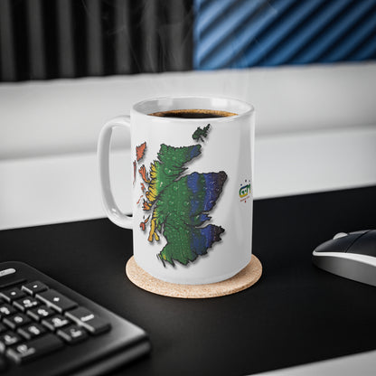 Scotland Map Pride Rain Mug, White